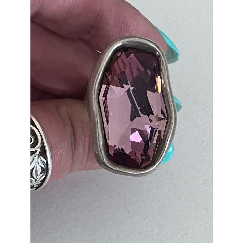 UNO de 50 Large Elements Crystal FLASH Statement Ring